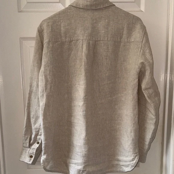 Athleta Beige Linen Shirt - Picture 4 of 7